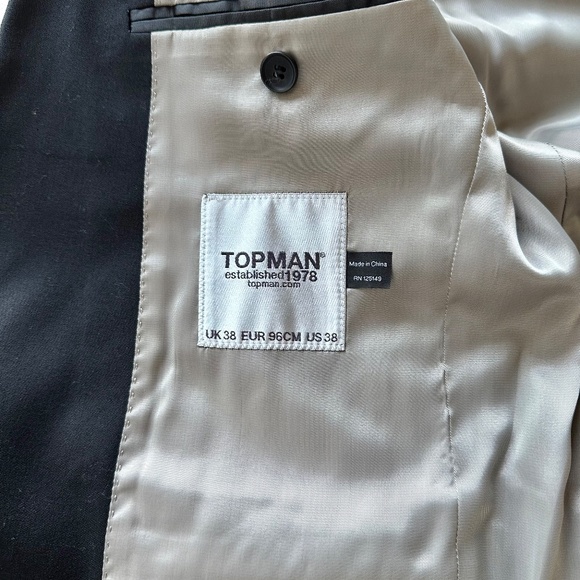 Topman black slim-cut suit size 38 - Picture 3 of 9